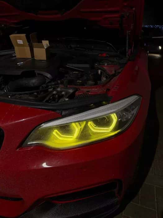 Customer install: red BMW coupe